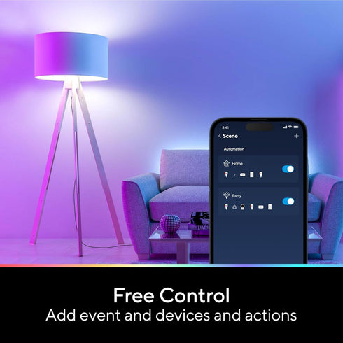 Smart Light Bulbs, 1100 Lumen, 90+CRI WiFi Mesh & Bluetooth Color Changing A19 Light Bulb, 16 Million DIY Colors RGB Light Bulbs, Work with Alexa,...