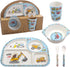 Kids Feeding Set 5 Pcs, Tableware Set for Toddlers Includes Plate Bowl Cup Fork and Spoon Utensil Flatware, Kids Flatware Set Dishwasher Safe, BPA...