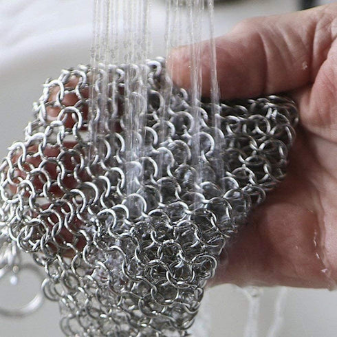 Cast Iron Cleaner 8"x6" 316L Stainless Steel Chainmail Scrubber for Griddle Skillet Dutch Oven Wok Stainless Steel Pot Cast Iron Pan...