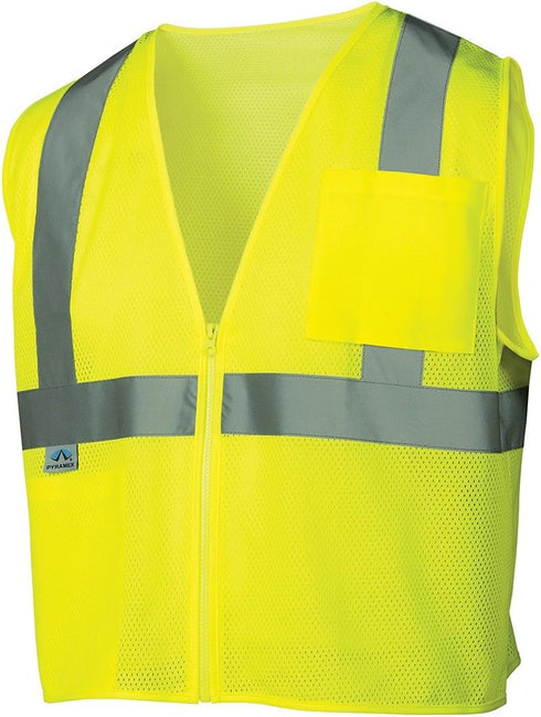 Pyramex RVZ21 Series Safety Vest Class 2 Economy Vest Hi Vis Lime Medium...