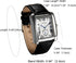 Men's Square Face Japan Quartz Watch Independent Second Dial Calendar Soft Leather Watches (Black)...
