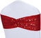 Poise3EHome Red Sequin Chair Sashes Folding Chair Covers Bow for Wedding Party Reception Decorations, 10 PCS...