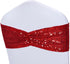 Poise3EHome Red Sequin Chair Sashes Folding Chair Covers Bow for Wedding Party Reception Decorations, 10 PCS...