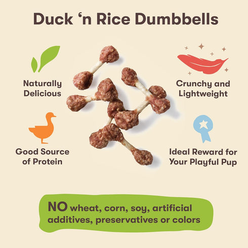 Pet 'n Shape Duck 'n Rice Dumbbells Dog Treats - 3 Ounce...