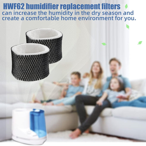XIMOON HWF62 Humidifier Filter A Replacement for Holmes & Sunbeam Humidifier Filter Models HM1701, HM1761, HM1300 & HM1100; Compare to Part # HWF62, HWF62D (2)