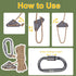 Hikeman 4 Pack Camping Rope with Locking Carabiner Clip,4mm Reflective Guy Lines with Triangular Guyline Adjuster Tensioner,Nylon Cord for Tent Ta...
