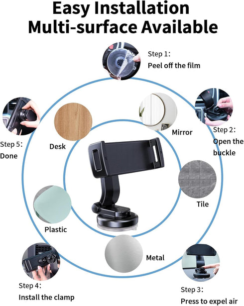 Car Phone Mount for Samsung Galaxy Z Fold 5 Z Fold 4 Z Fold 3 - Tablet Holder for Car Dashboard Handsfree 360° Rotatable Fit for iPad Mini 6 iPad ...