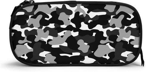 Camo Adult Pencil Case Box, Large Capacity College Black Pencil Bag Pouch Marker Organizer with 2 Compartments & Durable Zipper...