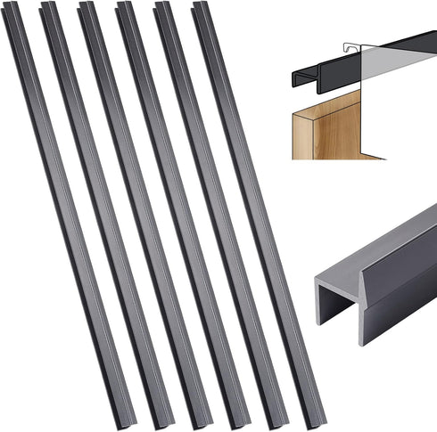 Leinuosen 6 Pcs Drawer File Folders PVC Hanging File Rails Black File Cabinet Rails File Drawer Rails for Drawer Sides Letter Size File Storage Ha...