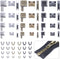 60 Pcs Metal Zipper Stopper, Zipper Repair Kit for Jackets, Zipper Replacement Slider, Bottom Stop Replacement, Zipper Insertion Pin, for Coats Ja...