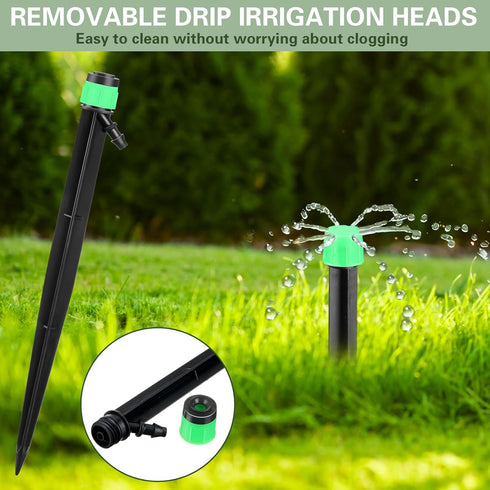 32 Pcs Drip Irrigation Emitters Drip Emitters for 1/4 Inch Tubing Irrigation Drippers Sprayer Adjustable 360 Degree Water Flow Drip for Garden Law...