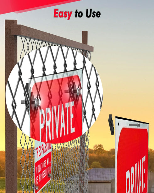 Chain Link Fence Sign Mount, Fence Sign Fastener Bracket, Fit for All Chain Link Fence, Black 8 Packs...