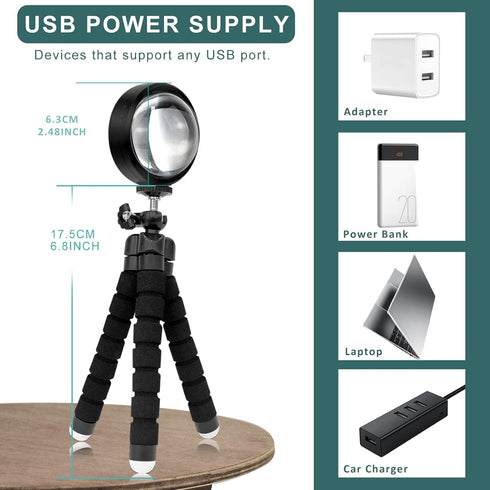 Sunset Lamp Projector Multicolor Changing LED Projection Lamp,Switch Button and APP Control 360 Degree Rotation Sunlight Lamp for Photography, Bed...