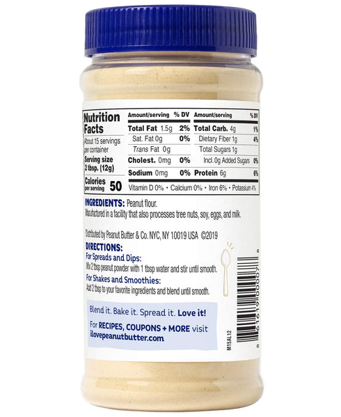 Peanut Butter & Co. Pure Peanut Protein Powder, Non-GMO Project Verified, Gluten Free, Vegan, 6.5 oz Jar...