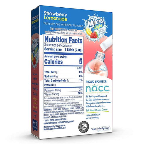 Wyler's Light Singles to Go Caffeinated Servings Strawberry Lemonade (8 Count , Pack of 1)...