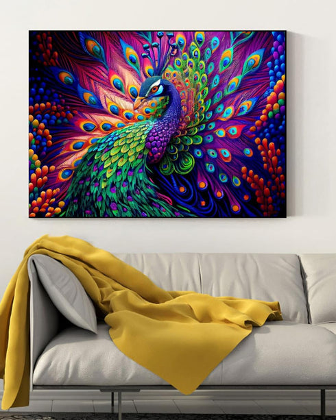 Peacock Stamped Cross Stitch Kits for Adults Beginners, Animals Art DIY Cross Stitch Patterns Kits Printed Dimensions Needlepoint Kits Crafts Embr...