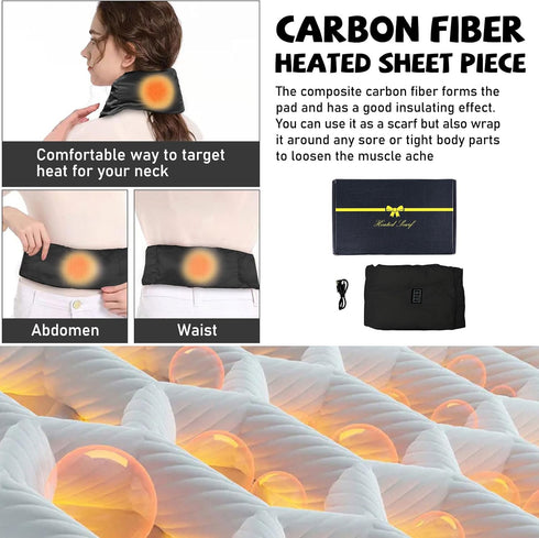 Electric Heated Scarf with Hat, Rechargable Portable Neck Heating Pad for Cramps Neck Pain Relief Cordless Heating Pad Thermal Neck Brace for Men ...