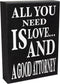 JennyGems Lawyer Gifts, All You Need is Love and a Good Attorney Wooden Sign, Lawyer Decor, Wall Hanging, Made in USA...