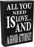 JennyGems Lawyer Gifts, All You Need is Love and a Good Attorney Wooden Sign, Lawyer Decor, Wall Hanging, Made in USA...