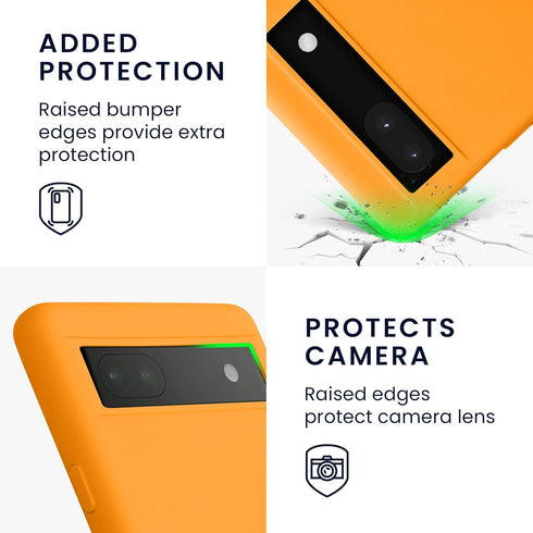 kwmobile Case Compatible with Google Pixel 6a Case - Slim Protective TPU Silicone Phone Cover - Fruity Orange...