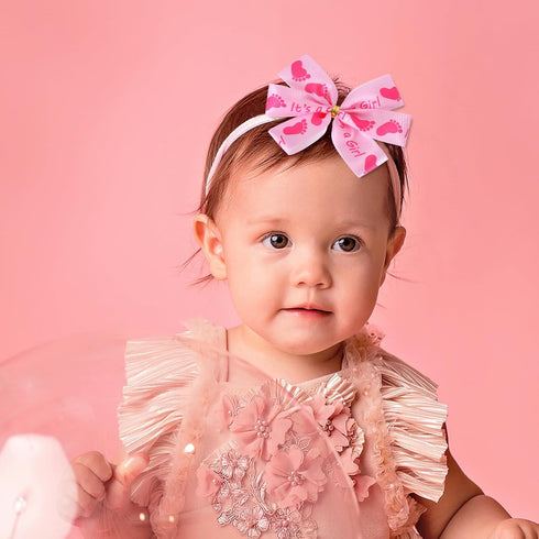 Whaline 2 Rolls Baby Shower Craft Ribbons 20 Yards Blue Pink Satin Ribbons It's a Girl It's a Boy Footprint Gift Wrapping Ribbons for Baby Shower ...