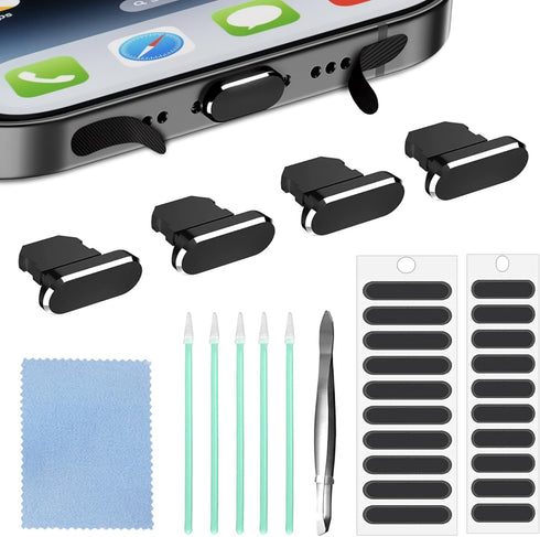 4 Pack iPhone Dust Plug?Aluminum Alloy iPhone Port Plug Lightning Port Plug with Phone Speaker Cover Compatible with iPhone 14, 13,12,11, Pro, Max...