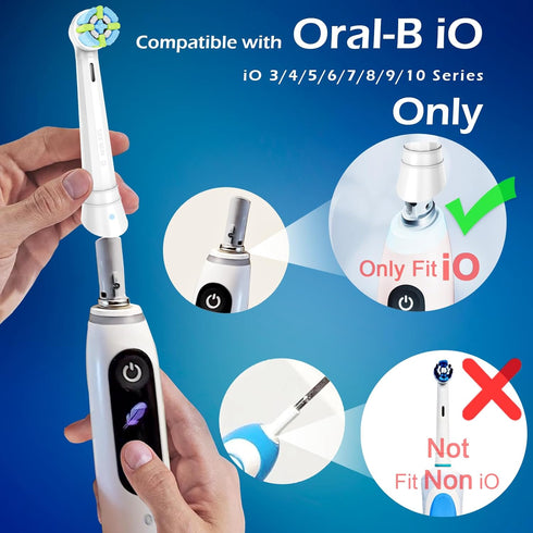 Replacement Toothbrush Heads Compatible with Oral-B iO Electric Toothbrushes, Fit Oral B iO Replacement Heads White, 8 Pack...