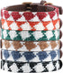 Bolux Leather Cute Dog Collar, Adjustable Soft Paded Cute Dog Collar for Small Medium Large Dogs, Classic Breathable Pet Collar with Checkered Pat...
