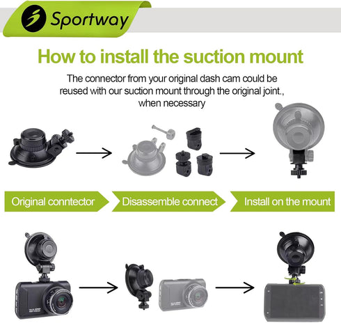 S501 Dash Cam Suction Mount Holder (5th Gen), Replaceabled Joint for CHORTAU OldShark NIUTA Boogiio ORSKEY Abask and Most Other Car Dash Cameras...