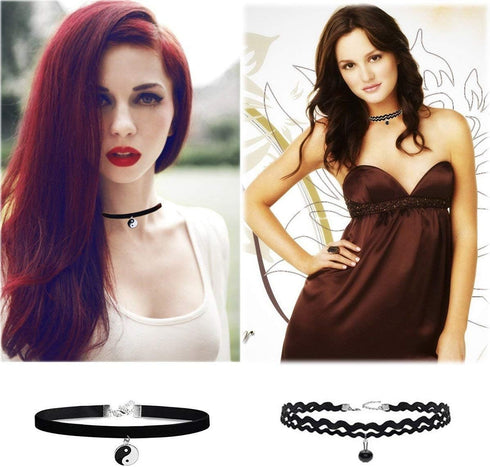 K&Q 56 PCS Choker Necklace, Classic Colorful Gothic Collar Choker Necklace And Black Cute Lace Velvet Choker Necklace Set for Girls and Women...