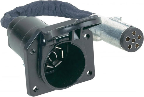 Hopkins 47435 Durable 6-Way to 7-Way RV Blade Trailer Wiring Adapter with Harness Protector Water Proof...