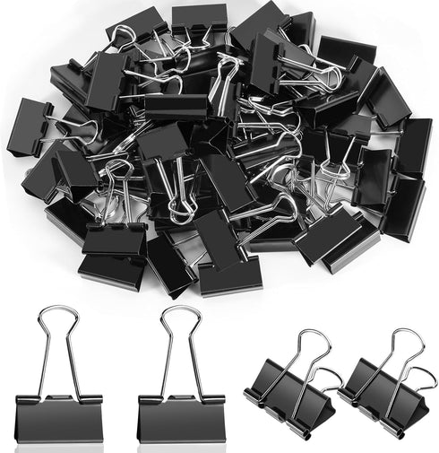 60PCS Medium Binder Clips, 1-1/4 Inch, 32mm, Binder Clips Medium, Metal Paper Clamps Clips for Teachers Students School Office Business Supplies (...