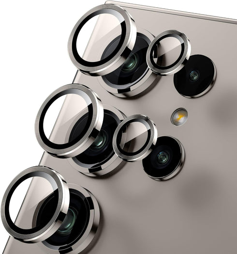 WSKEN for Samsung Galaxy S24 Ultra Camera Lens Protector, Ultra Thin Scratch Resistant 9H Tempered Glass with Aluminum Metal Circle Camera Screen ...