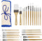 CONDA Paint Brushes Set of 24 Different Shapes Professional Painting Brushes for Oil, Acrylic Canvas and Watercolor Painting (White)...