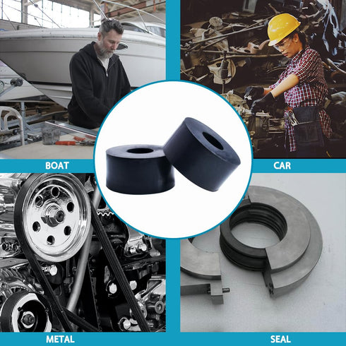 Multi Purpose Rubber Spacer 1 Inch OD x 3/8 Inch ID x 1/2 Inch Thickness, Rubber Washer Anti Vibration Bushings Spacers Black Rubber Washers for S...