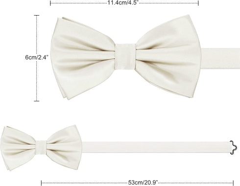 Bow Ties for Men, Men’s Pre-Tie Bow Tie Satin Silk Adjustable Bow Tie Cufflinks Hanky Sets With Gift Box...