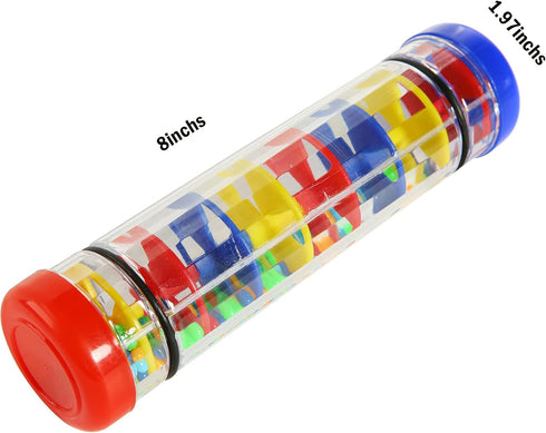 2PCS 8inchs Rain Maker Stick Tube Shaker Sensory Auditory Musical Instrument,Plastic Rainmaker Rainstick for Kids and Baby...