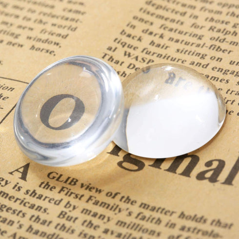 dophee Round Glass Cabochon for Jewelry Making, Clear Dome Tiles Cabochons with Flat Back, Dome Bead Cameo Cabochon Tile for DIY Craft Photo, Pend...