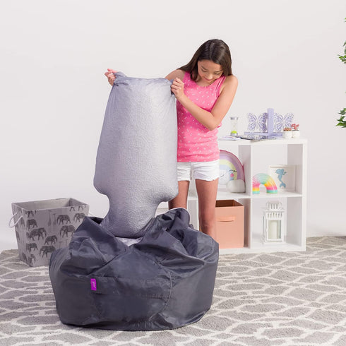 Posh Creations Foam Filling EPS Bean Bag Refill, 75 L, White with EZ-Pour Zipper Spout,...