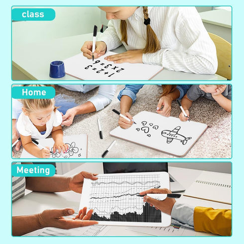 Grope Small Dry Erase Board for Students 9x12 inches Dry Erase Lap White Board Kids Dual Sided Blank Mini Whiteboard for School (Double Blank?1 Pa...