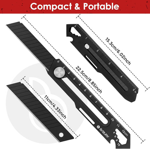 BIBURY 2 Pack Utility Knife, Heave Duty Full Stainless Steel Retractable Box Cutter with 10PCS replaceable Blades (18mm Wide), Multi-functional Ex...