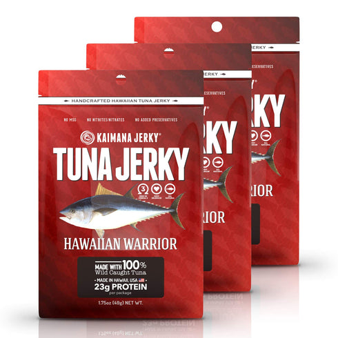 Kaimana Jerky - Hawaiian Warrior Ahi Tuna Jerky 3 Pack - Premium Fish Jerky Made in the USA. All Natural and Wild Caught....