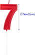 2.76in Birthday Candles Glitter Cake Red Number 7 Candles Topper Decoration for Wedding Anniversary,Party Celebration (RED Number 7)...