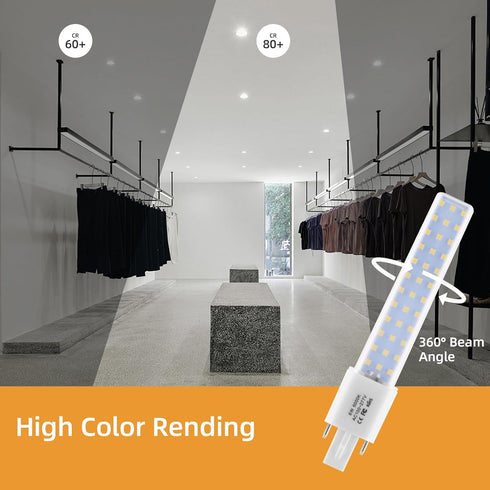 Lidesheng G23 LED Light Bulb 6W Replacement 13W CFL LED Stick PL Bulb G23-2 Pin Base, 360° Beam Angle Cool White 6000K, Driven by 100-277V and CFL...