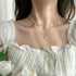 Bohemia Layered Pearl Necklace Choker Round Pearl Pendant Necklace Chain Double Layer Gold Necklace Pearl Beaded Necklace Chain Jewelry for Women ...