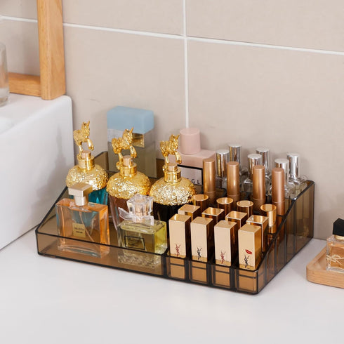 Yesesion Makeup Organizer with 21 Compartments, Large Vanity Storage Box for Lipsticks, Beauty Supplies, Brushes, Skincare Products, Perfume, Eyes...