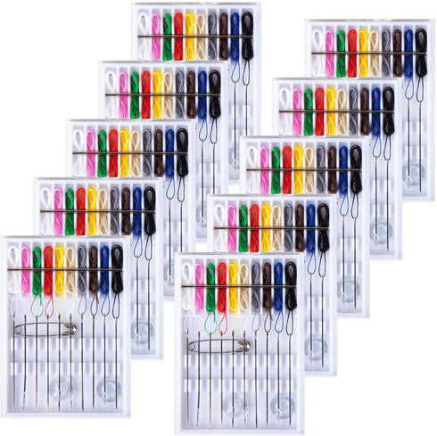SoFire 10 Boxes Home and Travel Quick Fix Sewing Kit Pre Threaded Needle Kit, Each Box with 10 Pieces...