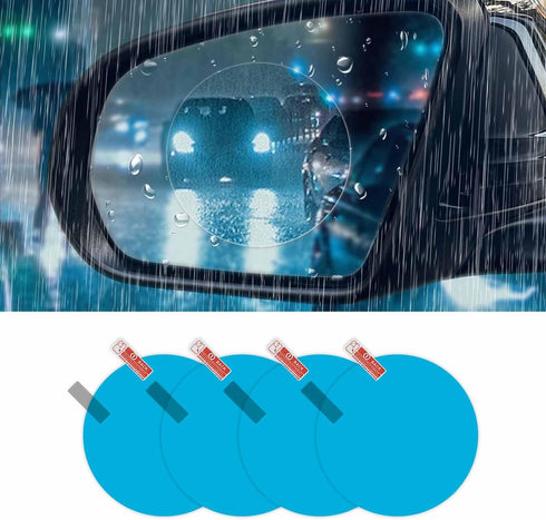 4PCS Car Rearview Mirror Films, Waterproof Rainproof Anti Fog Glare Rear View Mirror Protective Stickers, HD Nano Coating Side Mirror Rain Guards ...