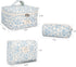 3Pcs Cotton Quilted Makeup Bag Large Travel Cosmetic Bag Coquette Makeup Pouch Cute Aesthetic Floral Toiletry Bag for Women Girls...