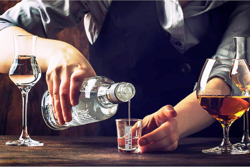 Kolder Mini Measure Heavy Glass, 20-Incremental Measurements Multi-Purpose Liquid and Dry Measuring Shot Glass, White...